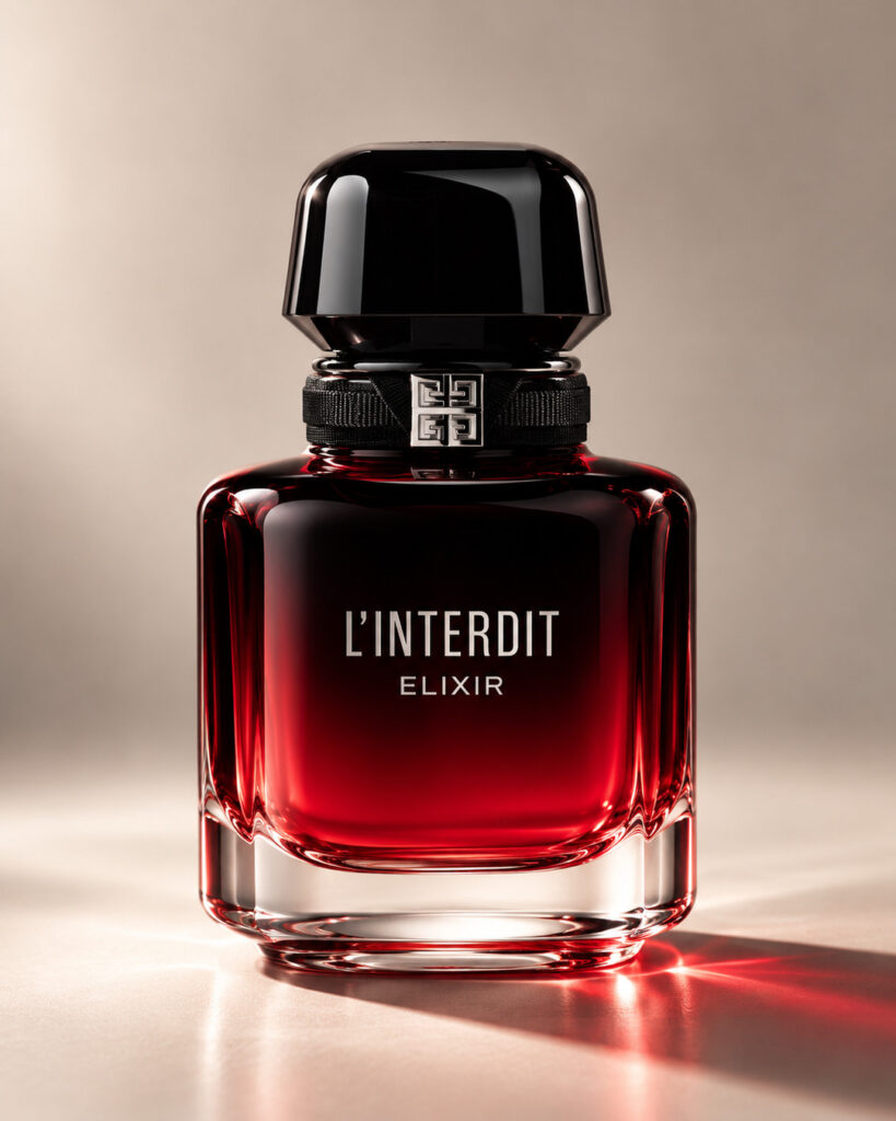 Flacon de parfum rouge